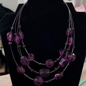 chunky purple gem necklace